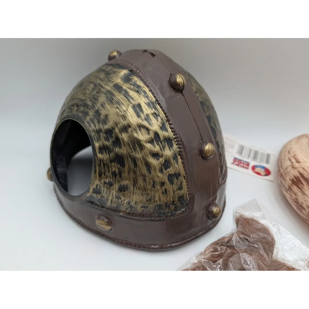 Nicky Bigs Novelties Viking Helmet Brown Adult Gold Horns Braids 70864NB